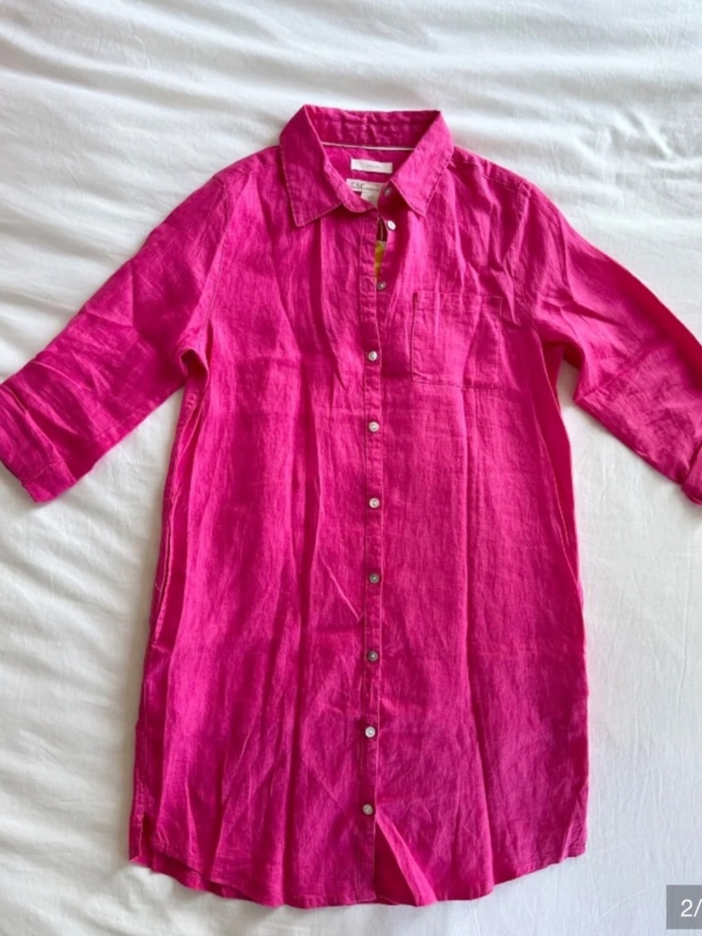 ๐ฉท๐ฏlinen hot pink shirt dress ๐ฉท๐ฉท๐ฉท